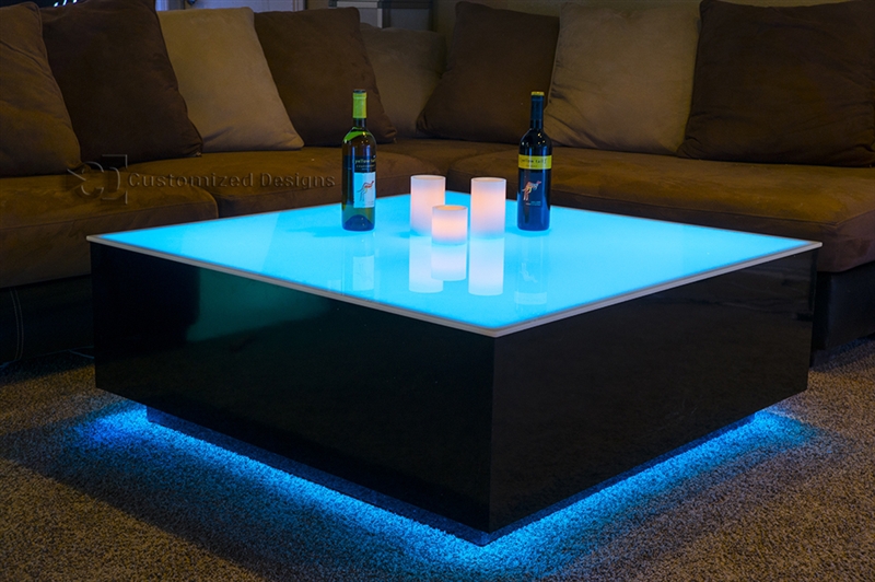 27+ LED Coffee Table Led acrylic sign “return props to table” multi color – led booth signs