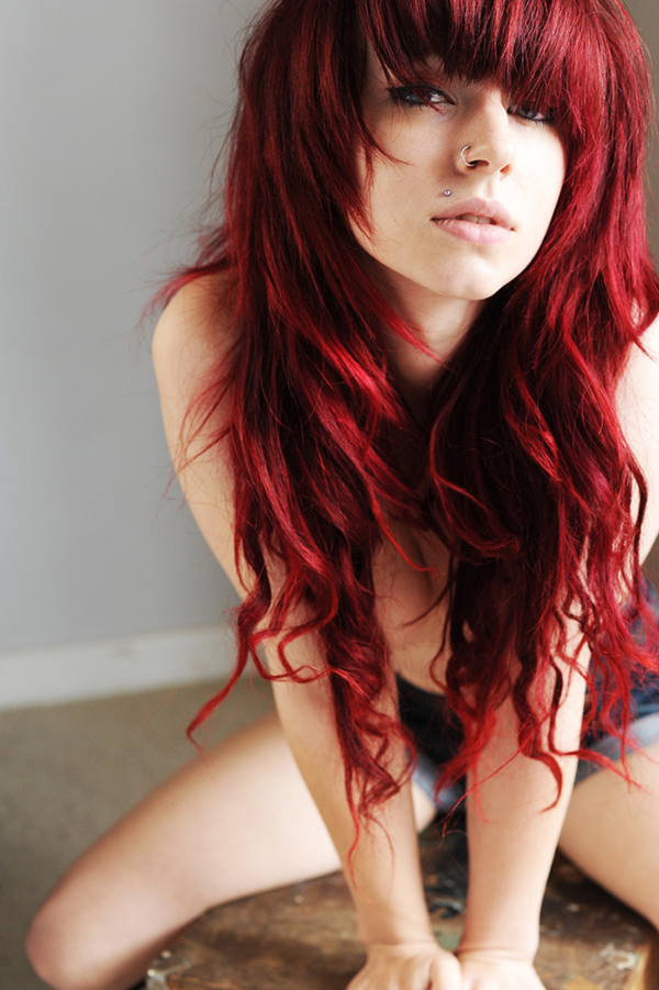 Dark red hair