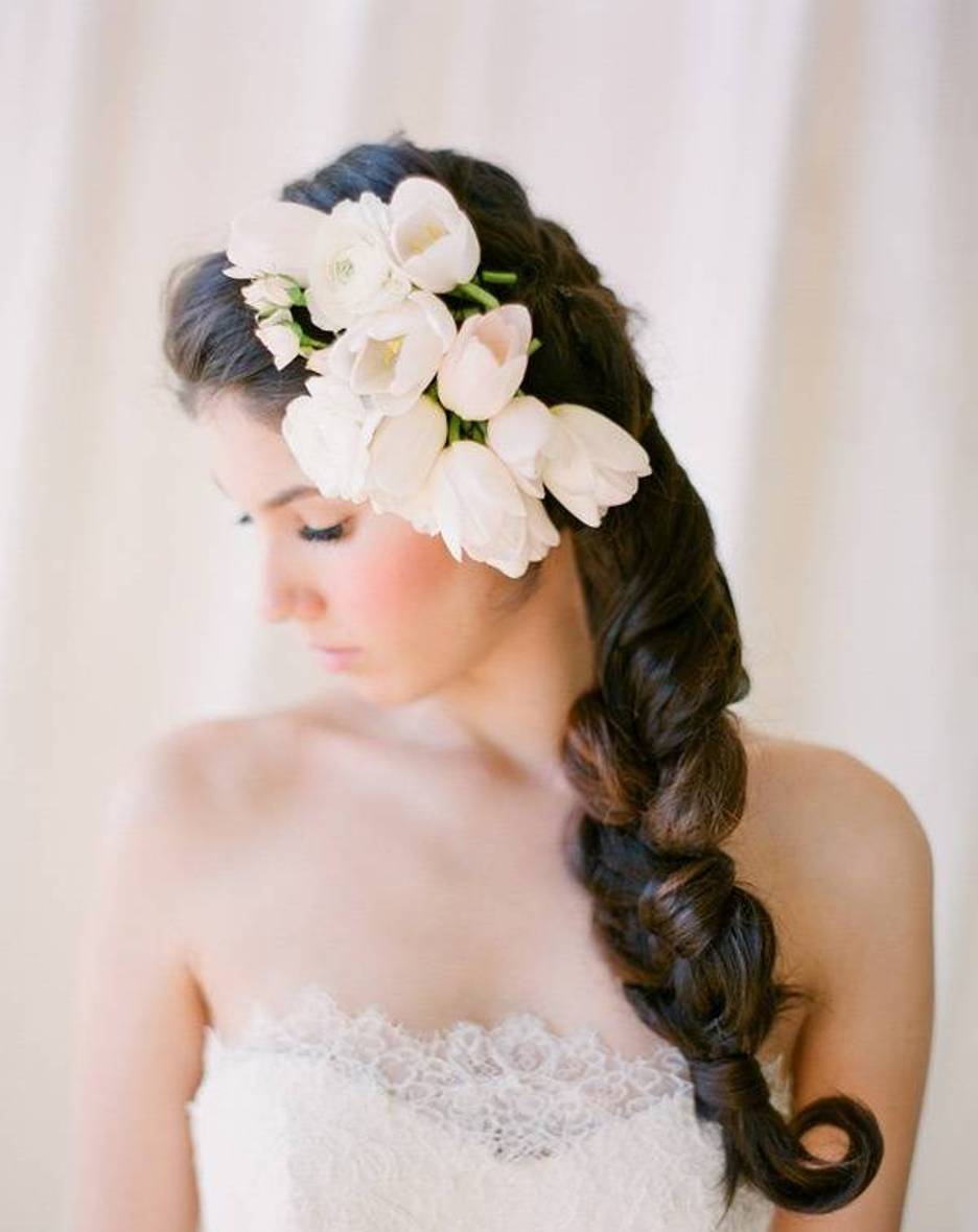 Wedding Hairstyles For Long Hair With Braids And Flowers Twisted Braid Wedding Hairstyles For Long Hair With Braids And Flowers Twisted Braid
