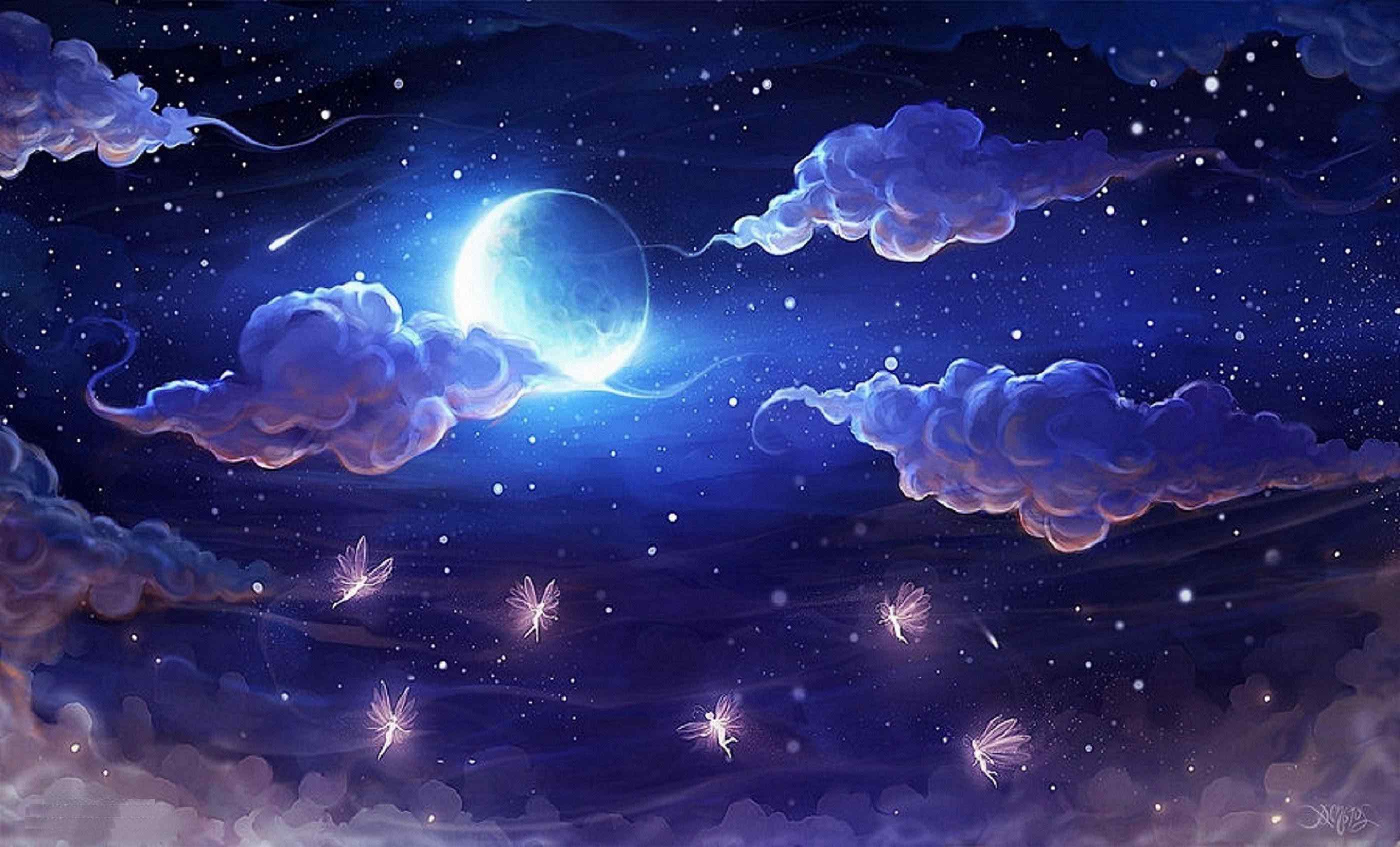 Night Sky Moon Wallpapers Images Photos Pictures Backgrounds