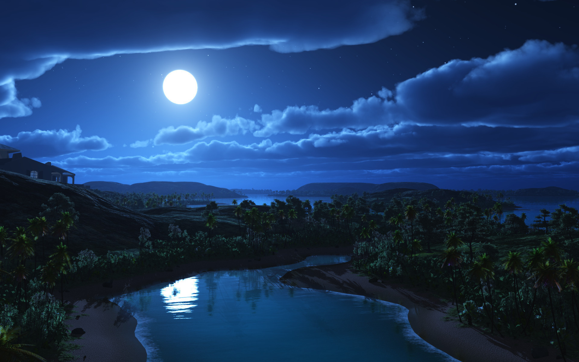 Night Sky Moon Wallpaper