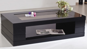 Black Coffee Table With Shelf