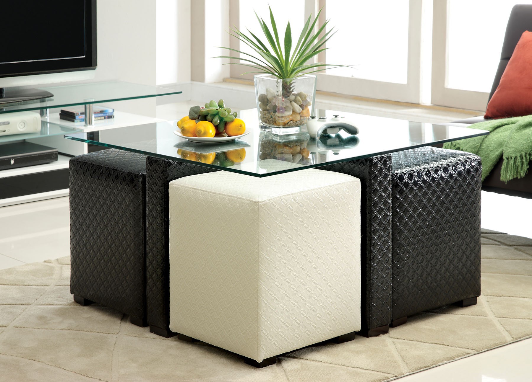 Black And White Ottoman Coffee Table