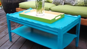 Blue Coffee Table With Tray