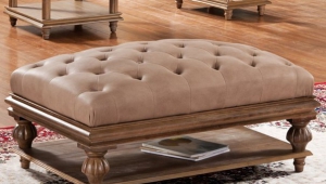 Brown Upholstered Coffee Table