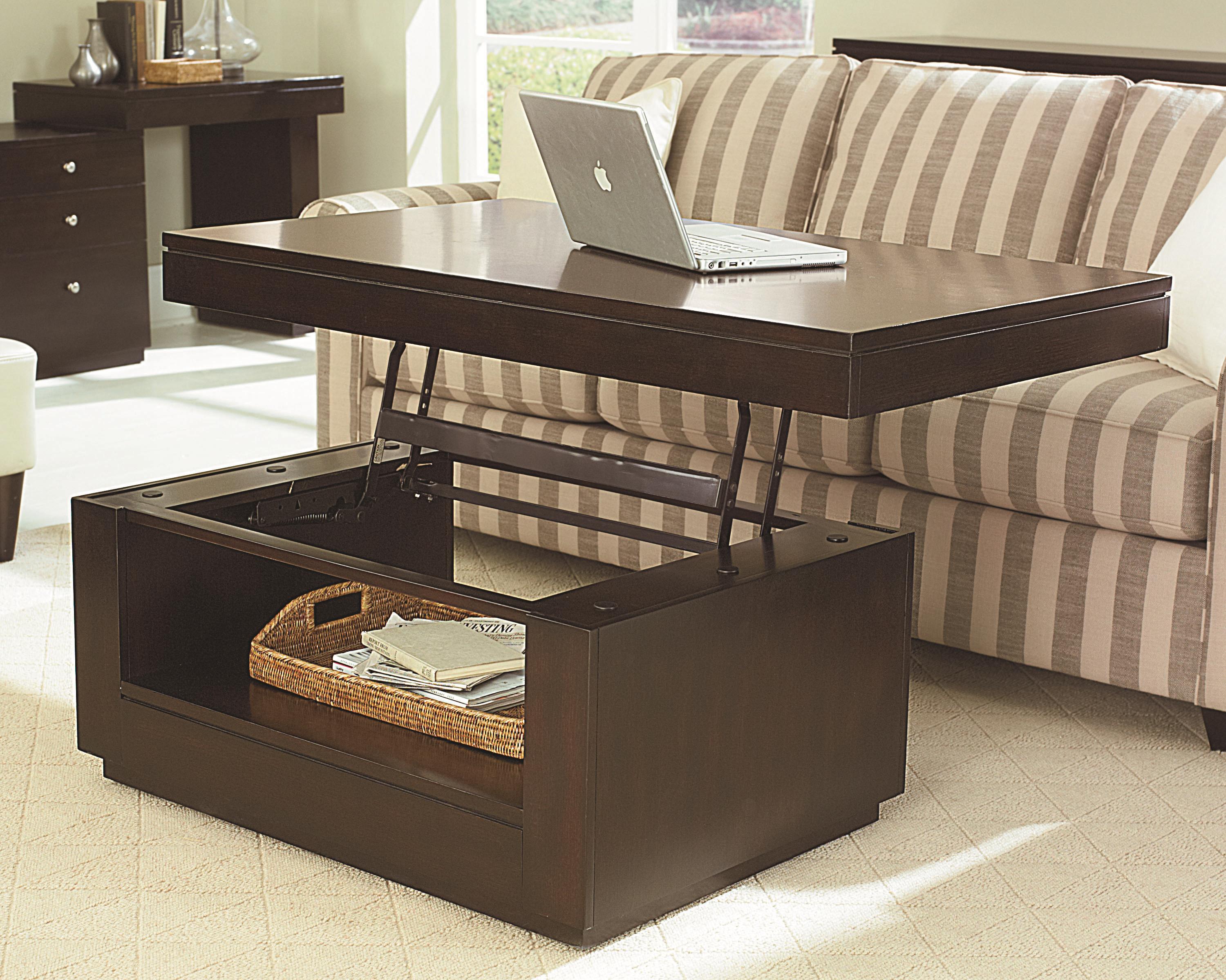 Coffee Table Transformed Into Working Area