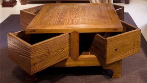 Coffee Table With Corner Drawers