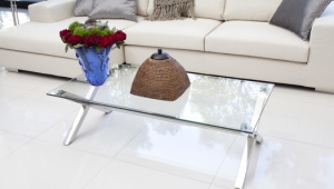 Contemporary Glass Coffee Table With Adjustable Height