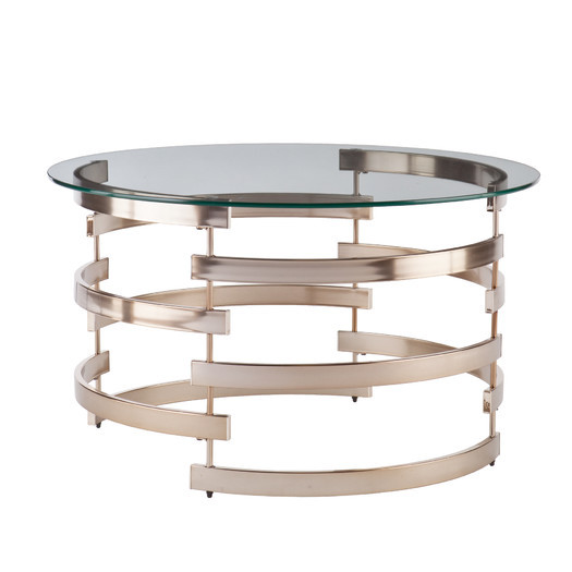 Contemporary Glass Coffee Table With Use Of Metal