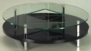 Contermporary Glass Top Round Coffee Table