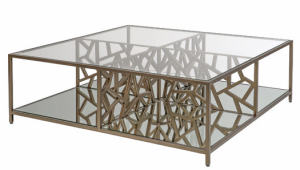 Cracked Ice Contemporary Glass Coffee Table