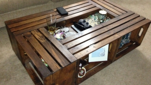 Crate Coffee Table With Low Center