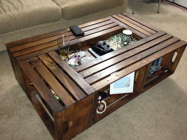 Crate Coffee Table With Low Center