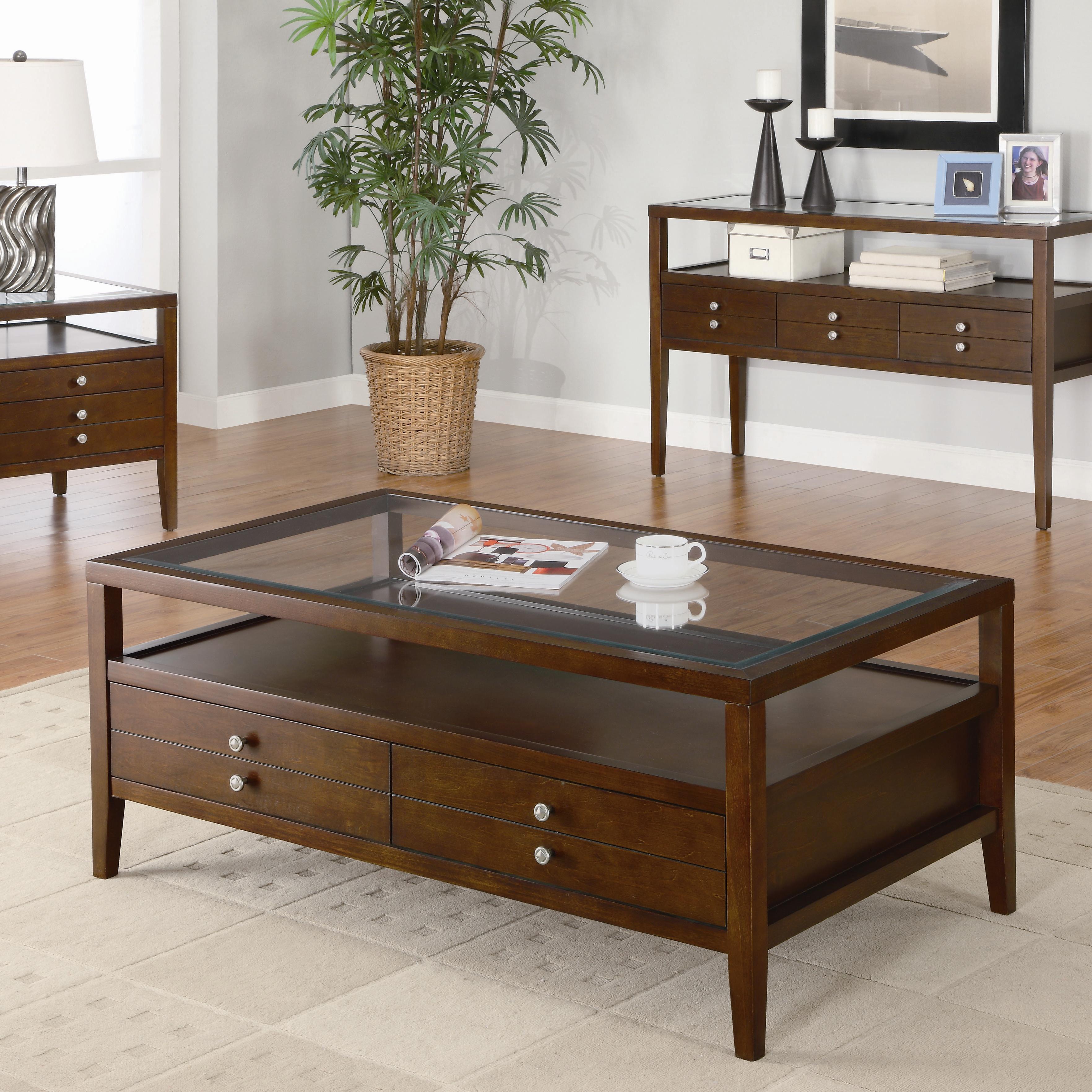 Elegant Coffee Table With Shelf And Drawers Idea