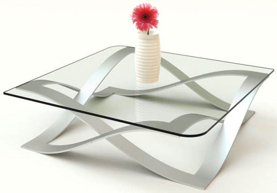Elegant Glass And Metal Coffee Table