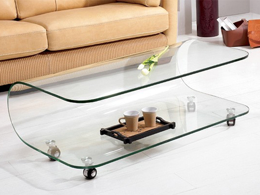 Glass Coffee Table With Wheels, Coffee Table Glass Wheels