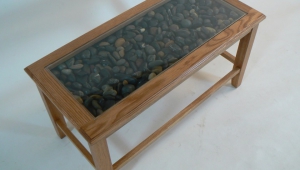 Glass Display Stone Top Coffee Table
