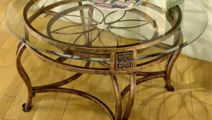 Glass Top Coffee Table With Metal Base