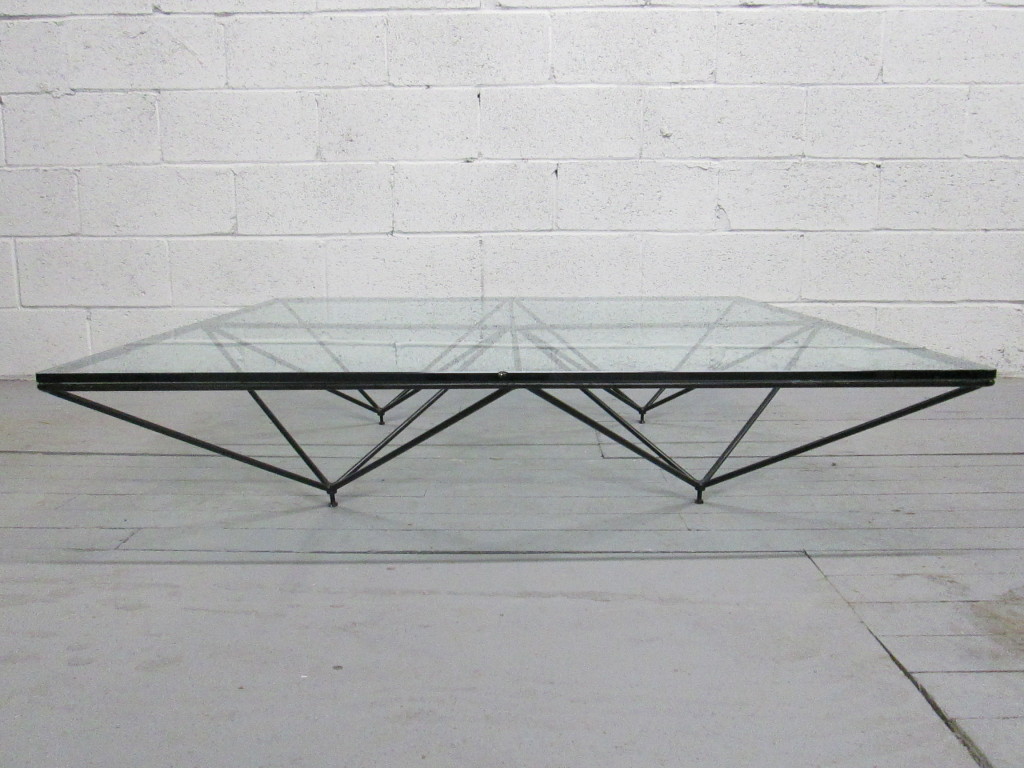 Glass And Metal Coffee Table With Tiny Legs