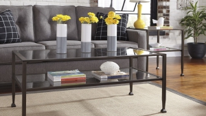 Industrial Coffee Table Wrought Iron Style