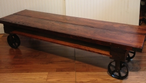 Industrial Rectangular Coffee Table With Wheels