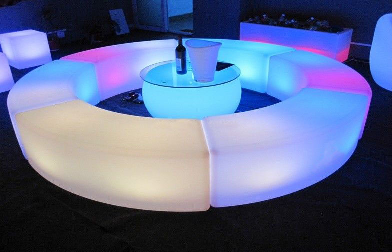 Led Coffee Table With Curved Led Bench