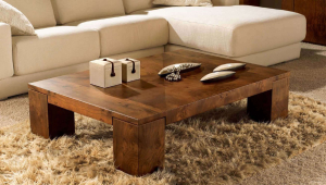 Low Rustic Wood Coffee Table