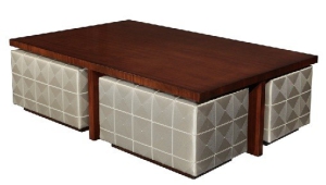 Mahogany Coffee Table With 4 Seating Places
