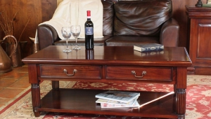 Mahogany Coffee Table With Two Drawers