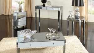 Mirrored Coffee Table With Drawers