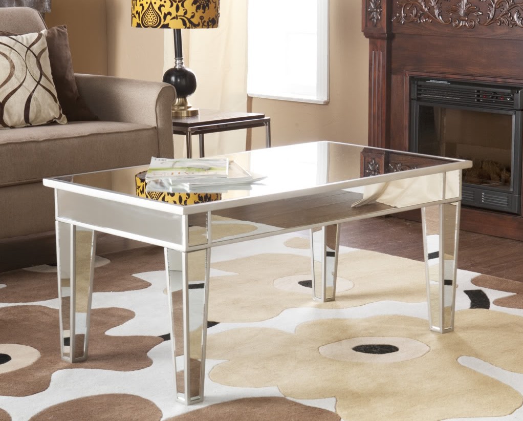 Mirrored Coffee Table With Mirrored Legs