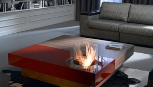 Modern Coffee Table With Small Fireplace