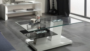 Modern Glass Coffee Table With Massive Base