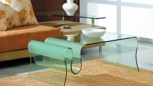 Modern Glass Coffee Table With Special Shelf