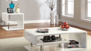 Nice White Lacquer Coffee Table