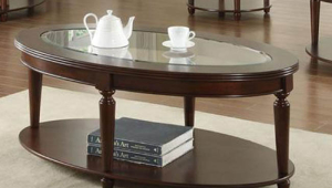 Oval Cherry Wood Coffee Table