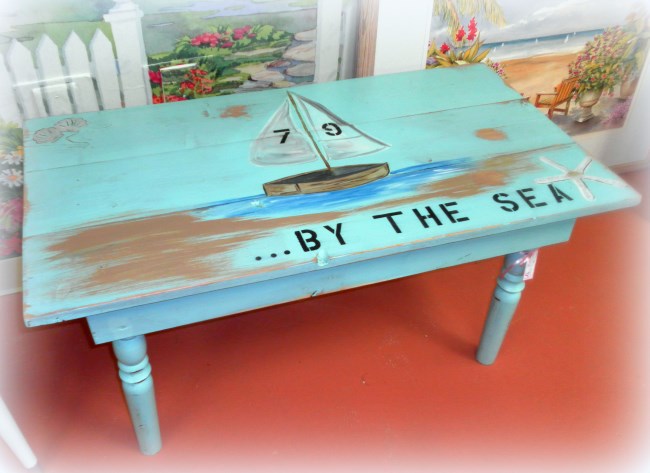 Painted Coffee Table Inspied By Sea