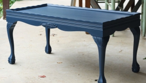 Painted Dark Blue Coffee Table