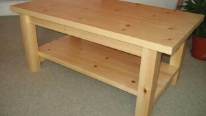 Pine Coffee Table With Open Shelf