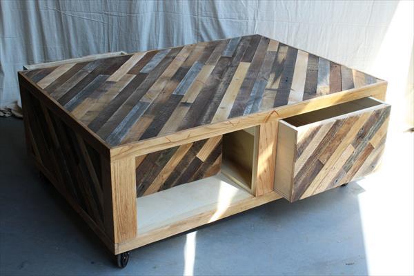Reclaimed Wood Coffee Table With Drawers