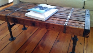Reclaimed Wood Coffee Table With Metal Legs
