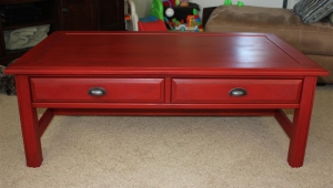 Red Painted Coffee Table