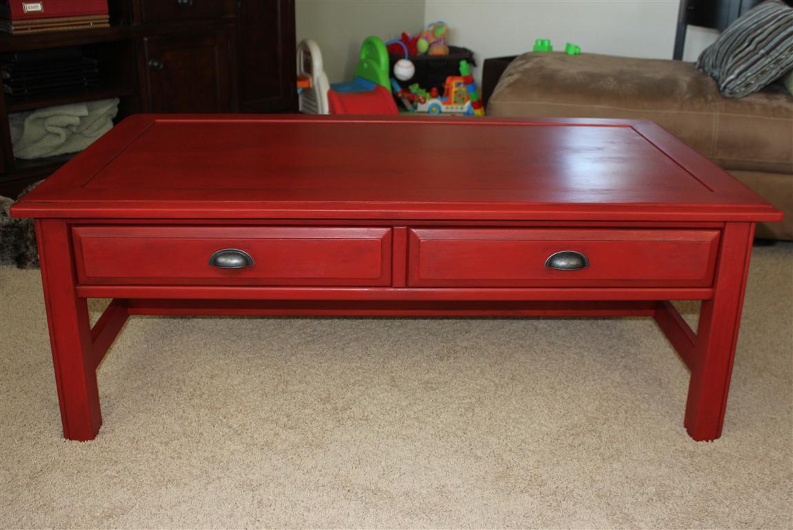 Red Painted Coffee Table