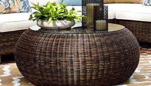 Round Wicker Coffee Table
