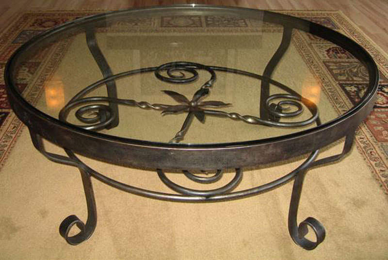 Round Wrought Iron Coffee Table