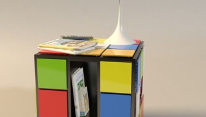 Rubiks Cube Funky Coffee Table With Shelf