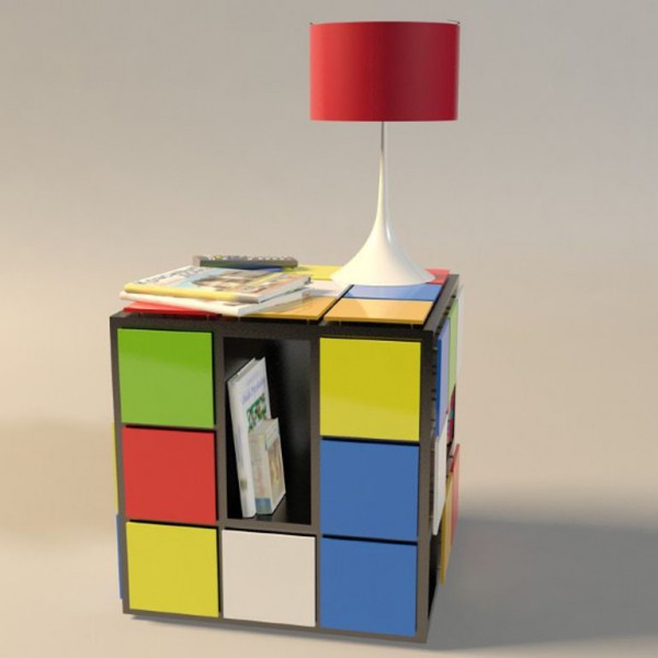 Rubiks Cube Funky Coffee Table With Shelf