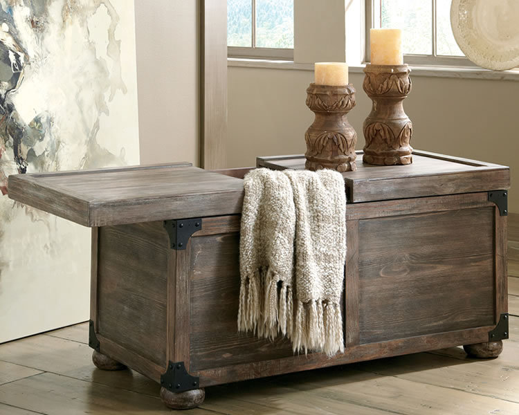 Rustic Coffee Table Trunk Style With Storage