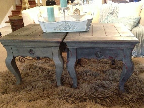 Rustic End Table French Style