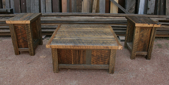 Rustic End Table Set
